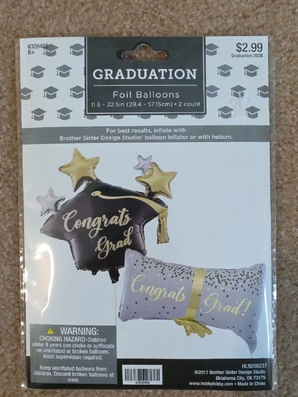 Hobby Lobby Black Graduation Cap Party Decorations.